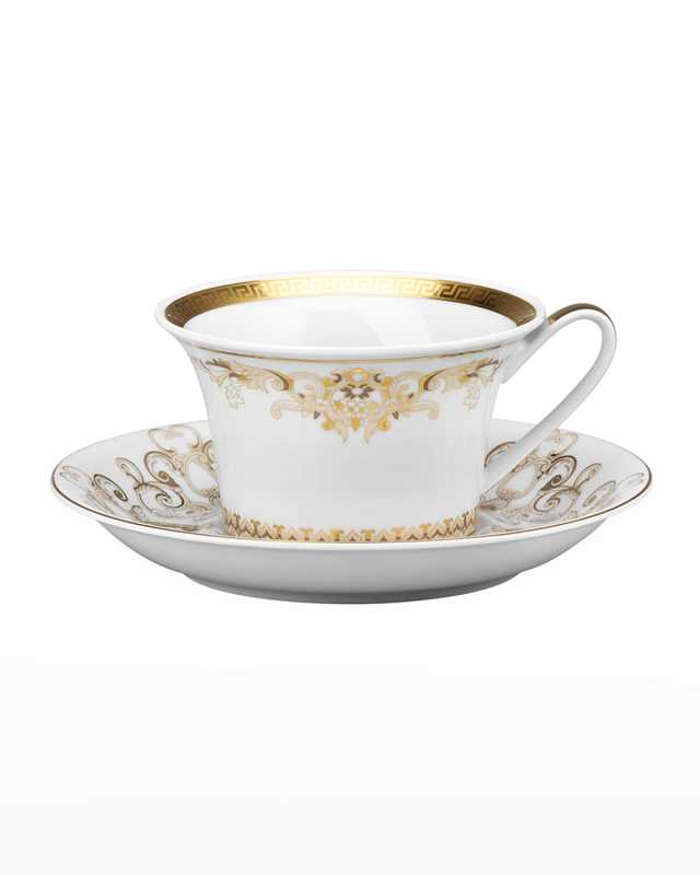 Medusa Gala Gold Tea Cup & Saucer